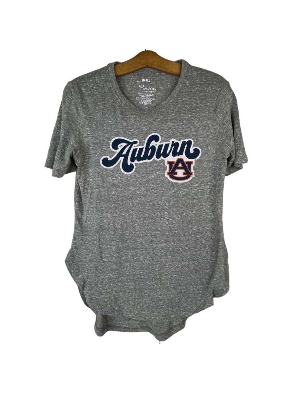 Auburn Short Sleeve T-Shirt Size Small NEW Pressbox Crewneck Gray Cotton Blend